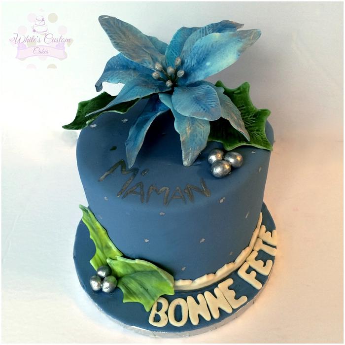 Poinsettia Birthday Cake