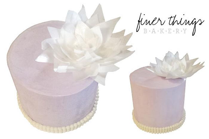 Purple Buttercream with Wafer Paper Flower