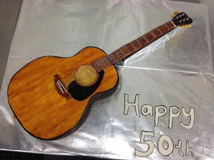 1 Metre long Acoustic Guitar cake