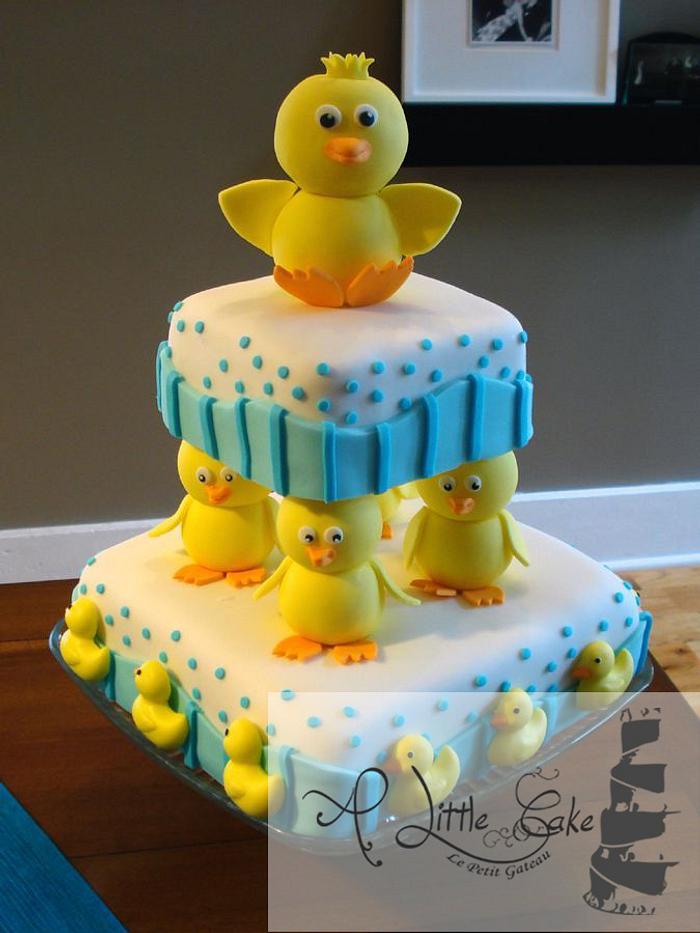 Cute-duck-baby-shower-cake