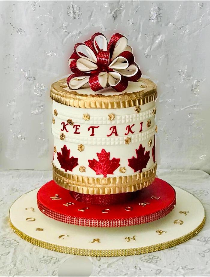 A Welcome to Canada cake