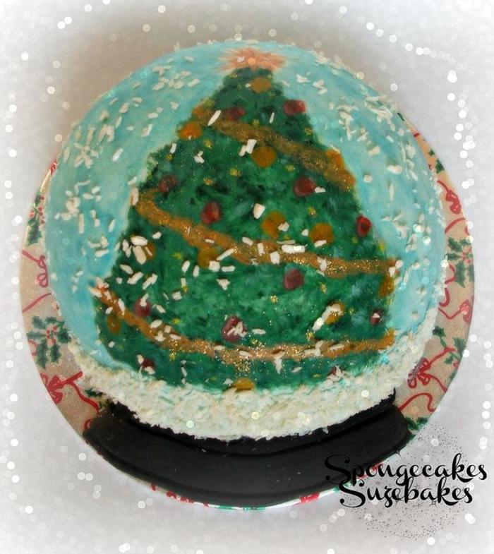 3D Snowglobe Christmas Cake