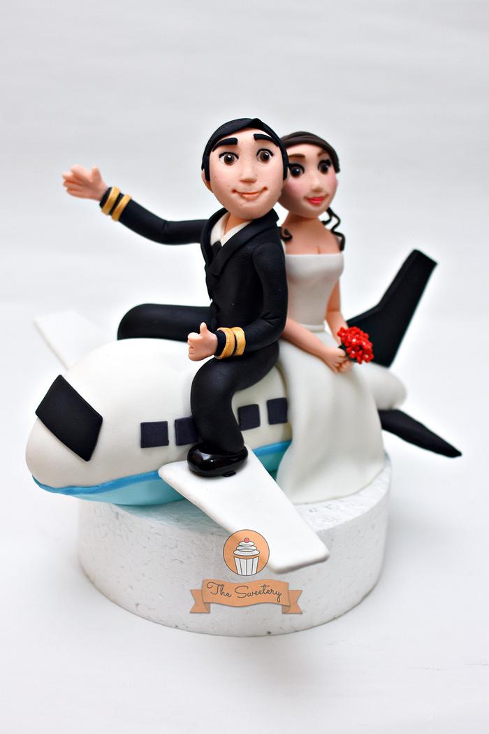 Bride and Groom on a Plane