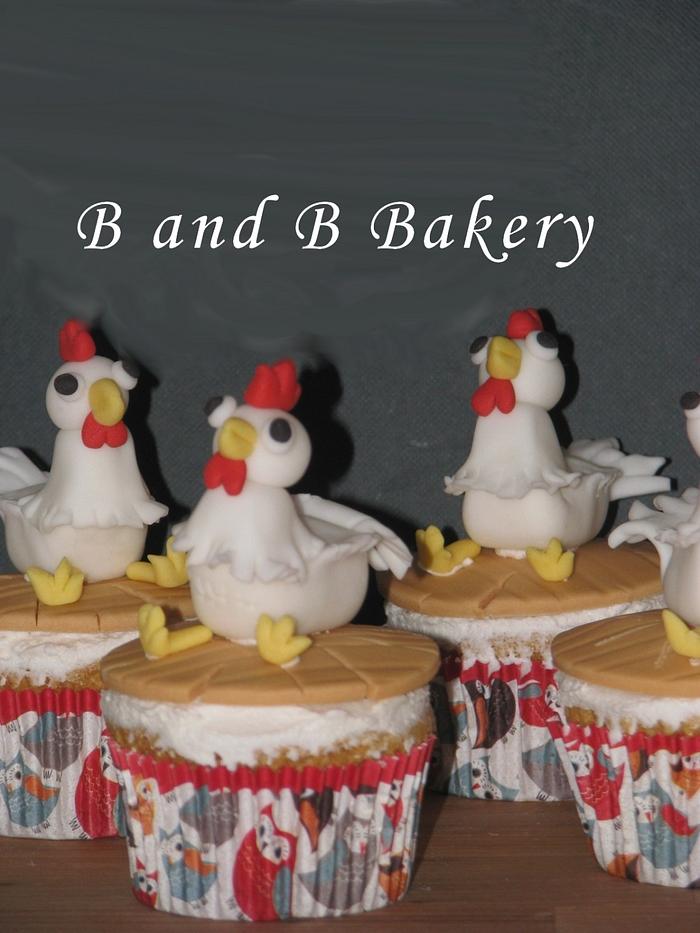 Rooster Cupcakes