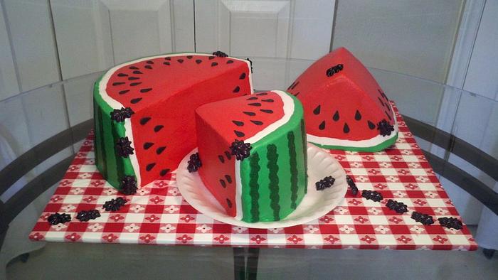 Buttercream Watermelon Cake