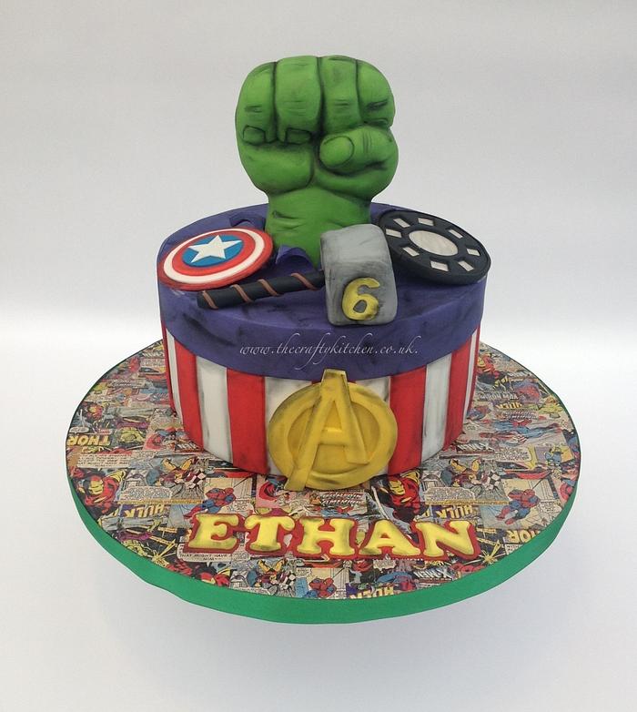 Avengers themed cake