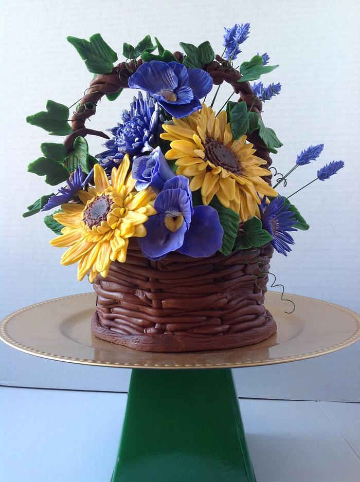 Wildflower basket cake