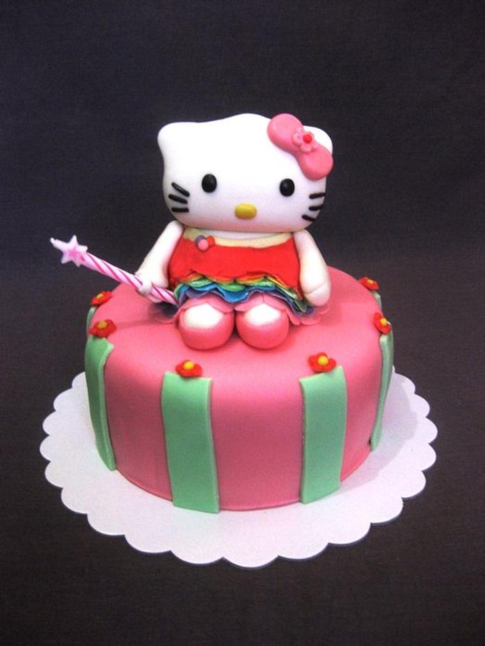Hello Kitty's Rainbow-Colored Dress Cake