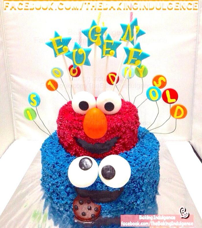 Cookies Monster and Elmo Cake