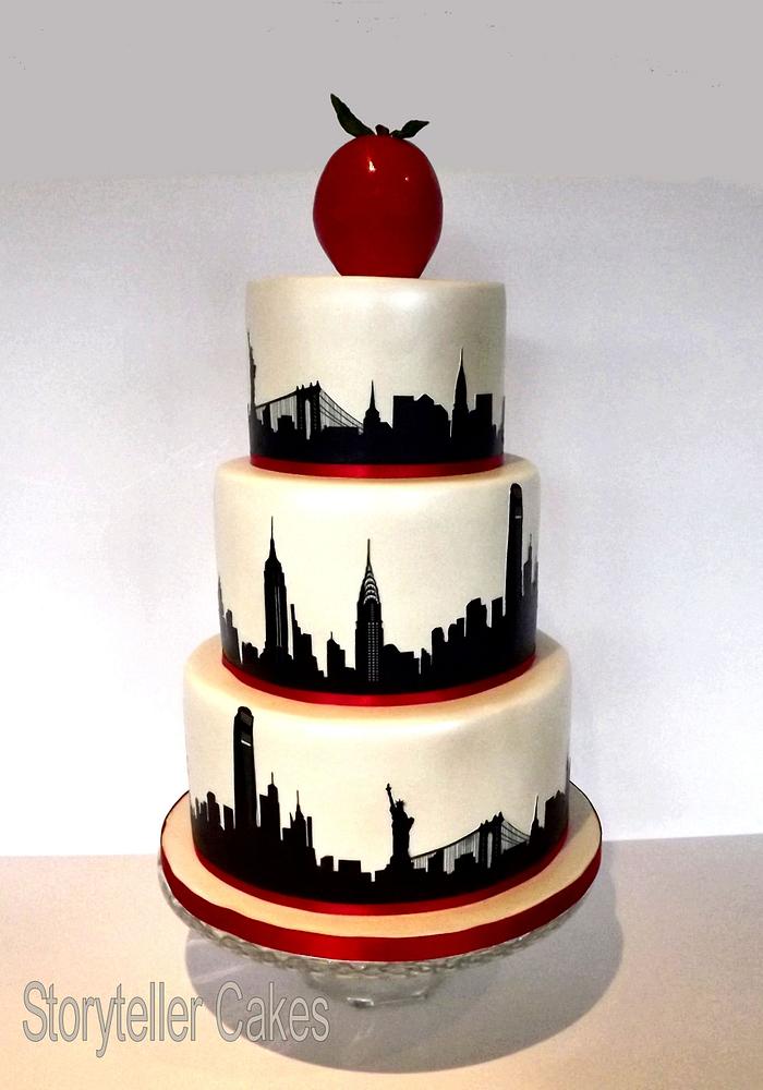 New York Theme Wedding Cake