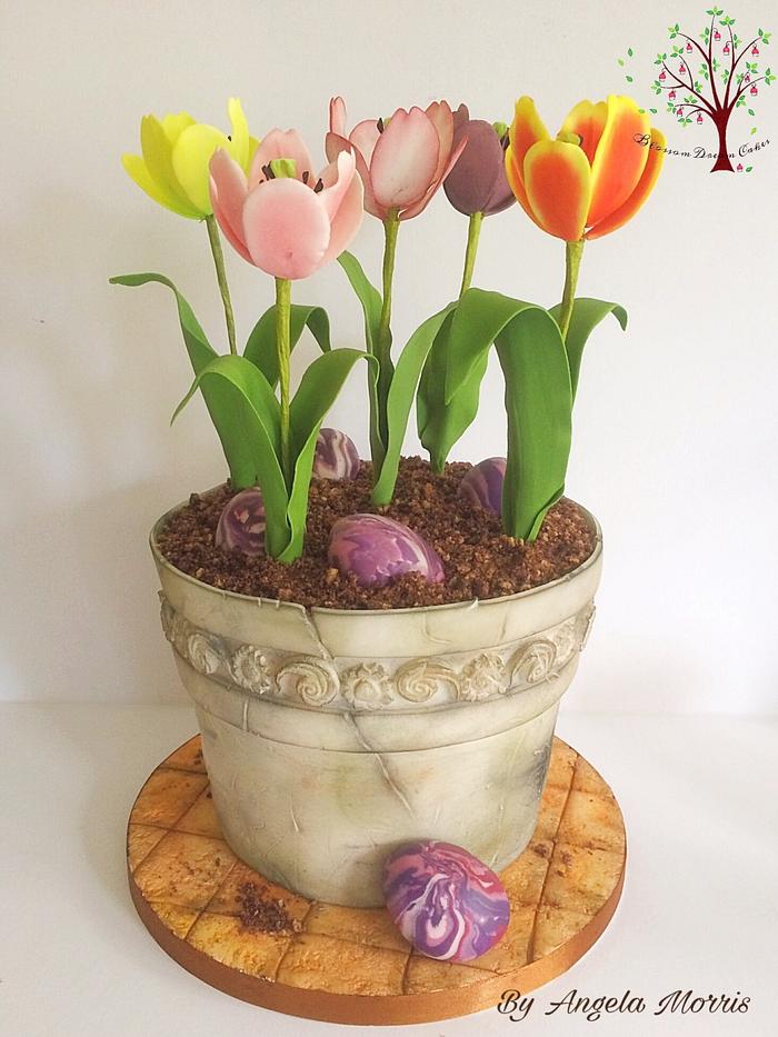 Pot of Tulips