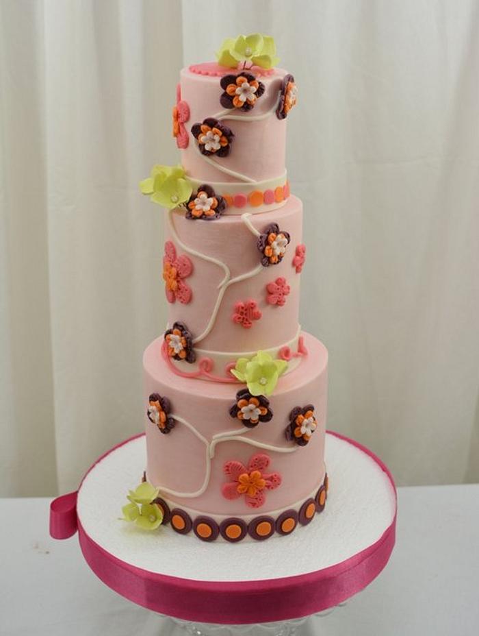 Little Flowers on  a Cake