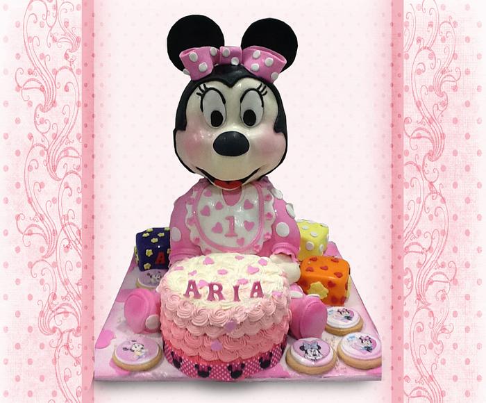 Mini Mouse First Birthday Cake