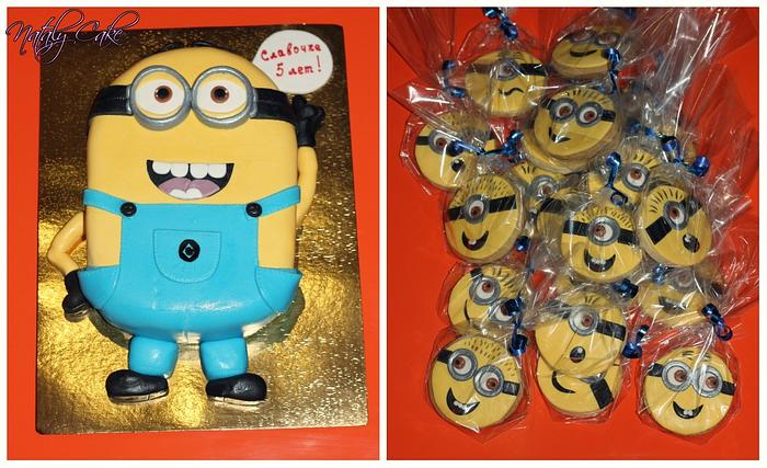 cake and cookies in the form of minions!