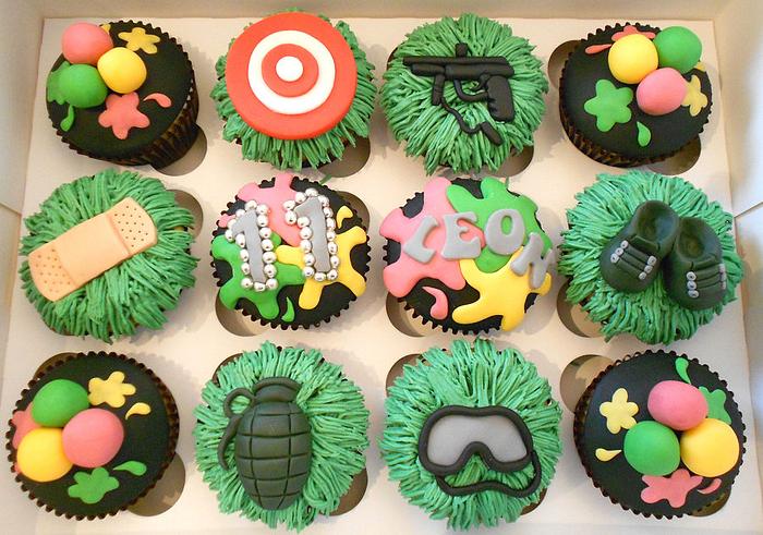 Paintball themed cupcakes :)