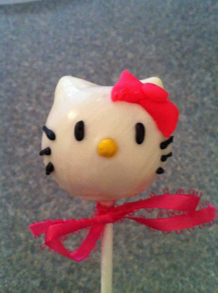 Hello Kitty cake pop
