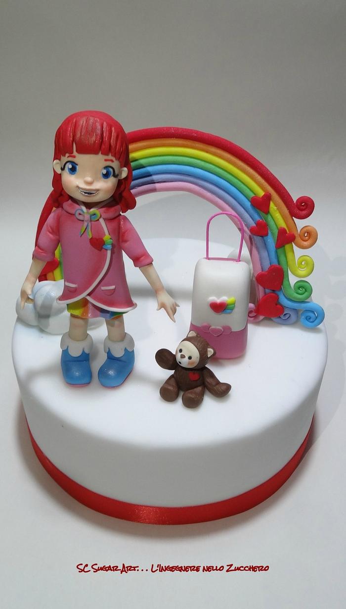 Rainbow Ruby cake topper