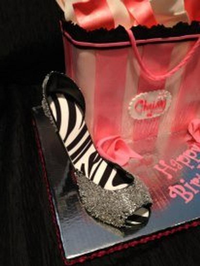 High heel and gift bag