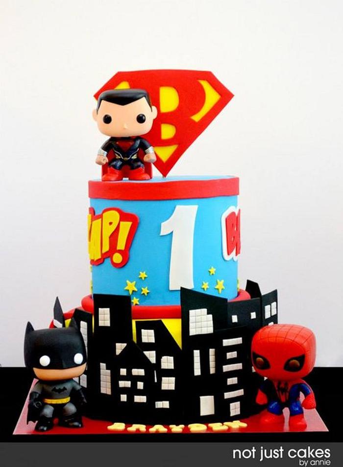 Super Hero Themed Cake 