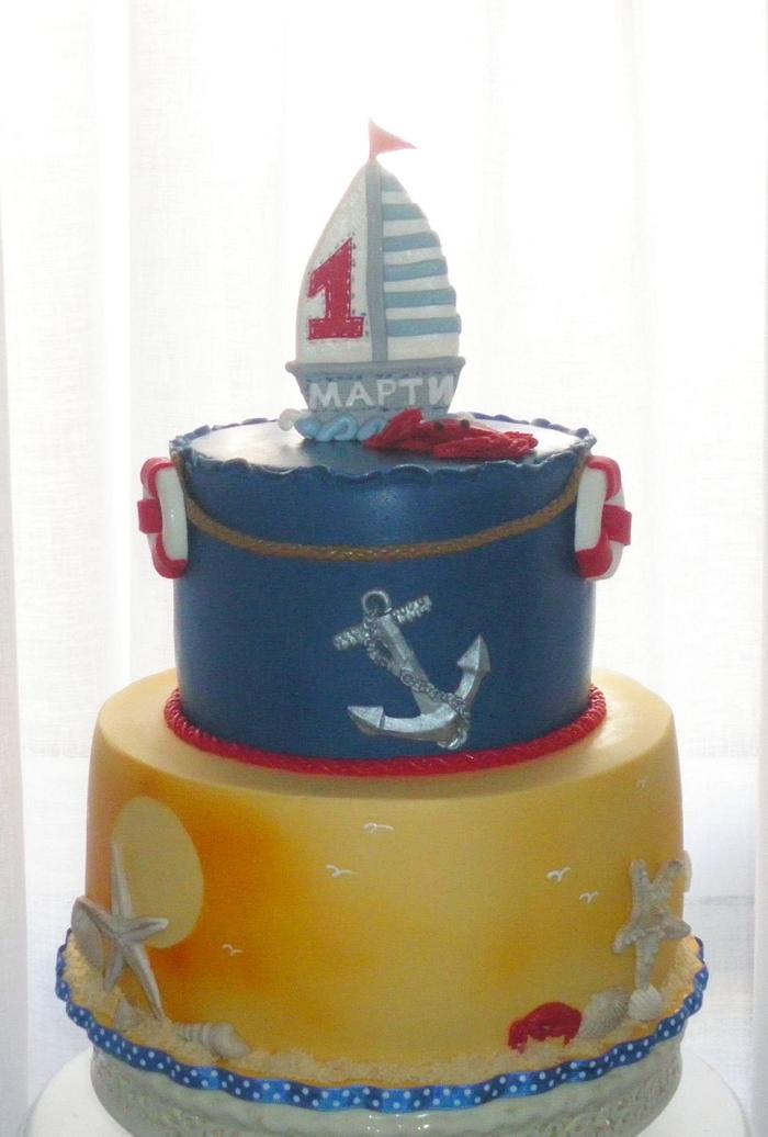 Sailor cake for first birthday