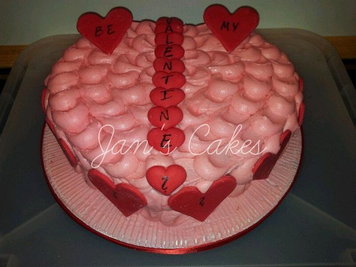 Valentine heart cake