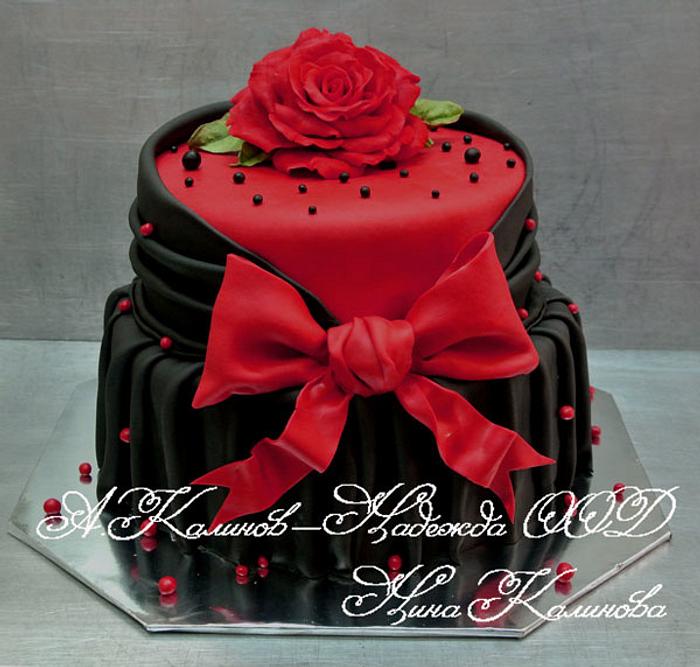 Wedding cake in black and red