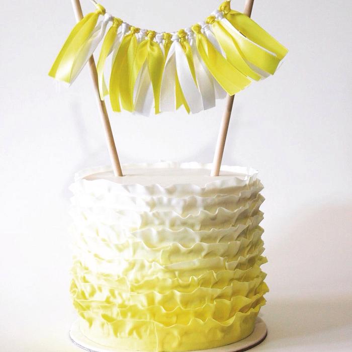 Yellow ombré ruffle cake