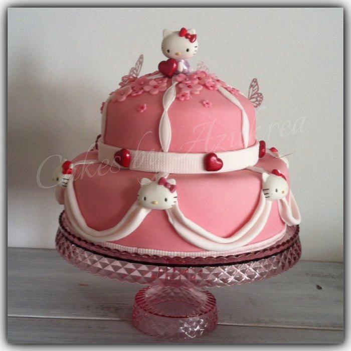 Hello Kitty tier cake