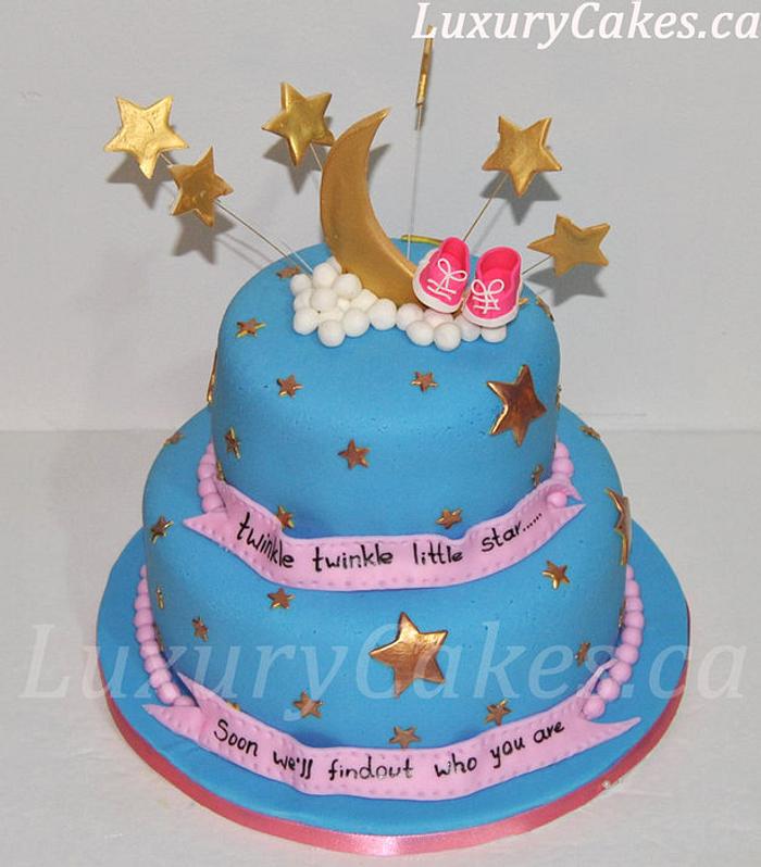 Twinkle Twinkle little star baby shower cake