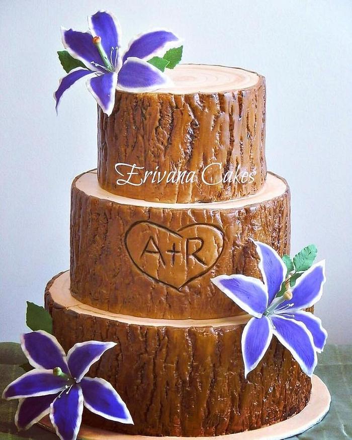 Tree Trunk / Log wedding cake