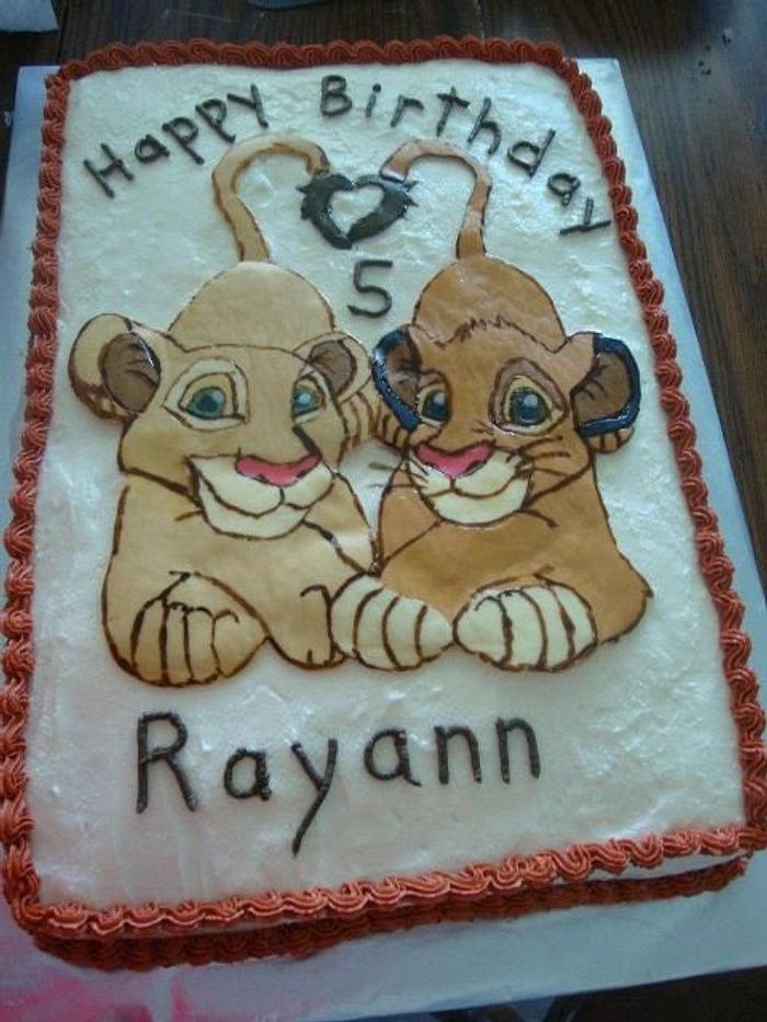 Simba and Nala Cake