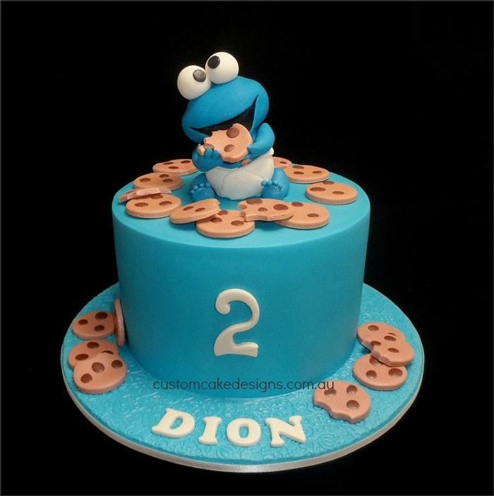 Baby Cookie Monster Cake