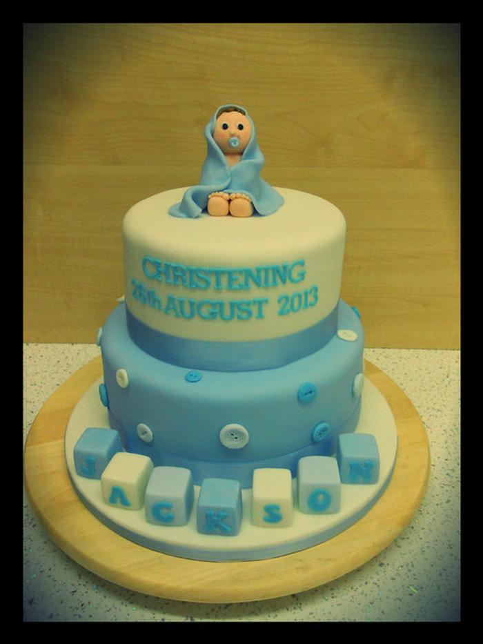2 tier Christening cake