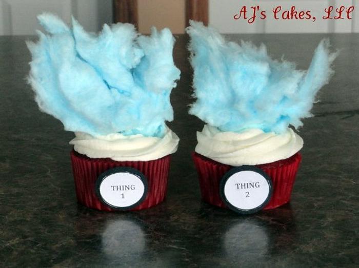 Thing 1 and Thing 2 Cupcakes
