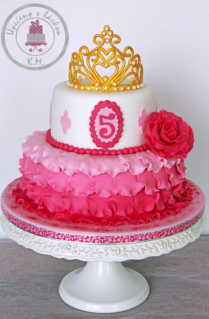 Princess Cake with Gold Tiara