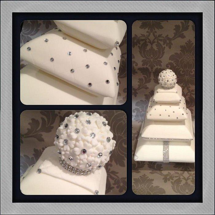 wedding pillow bling cake