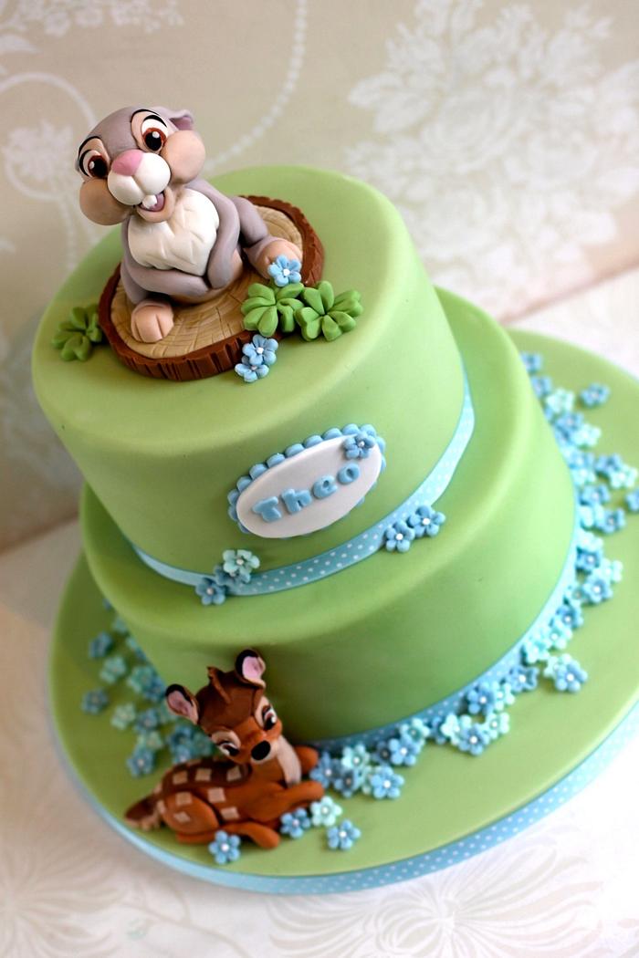 Thumper and Bambi baby shower cake