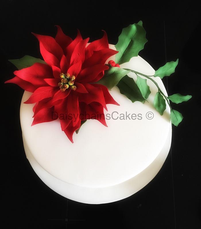 Poinsettia Christmas cake