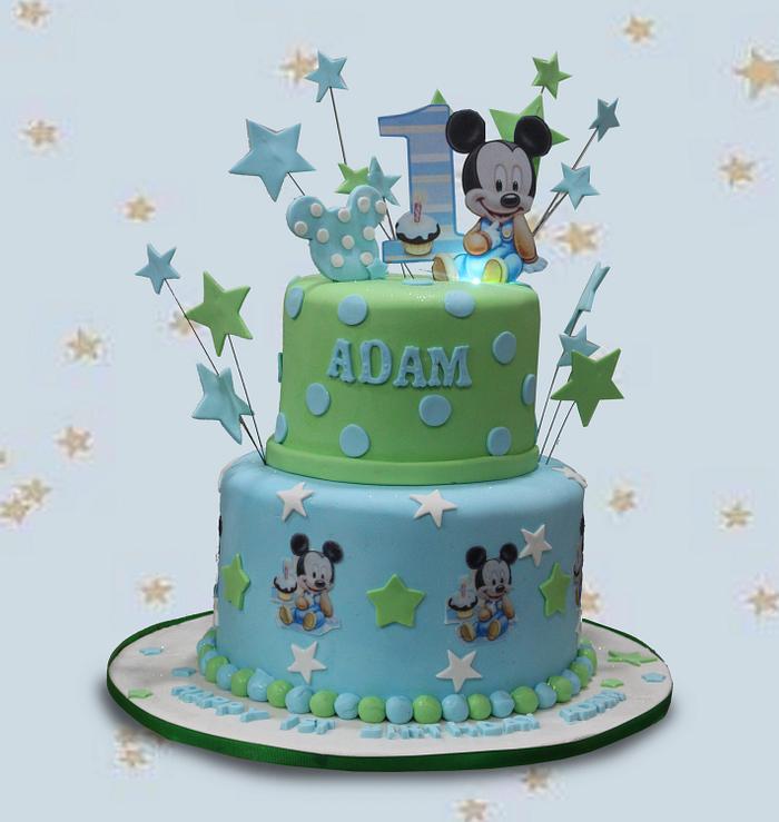 1st Birthday Mickey Cake