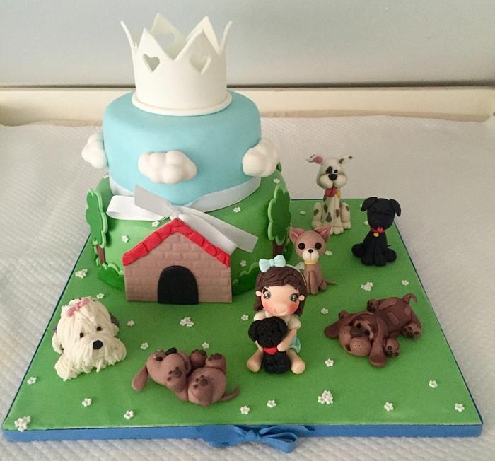 Cake with dogs