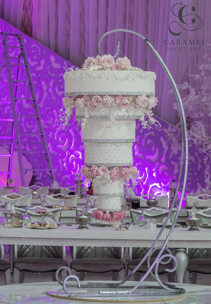Pink Chandelier Wedding Cake