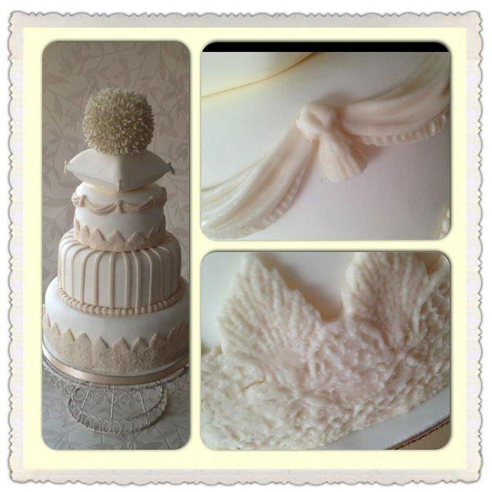 Vintage Pillow and swags cake