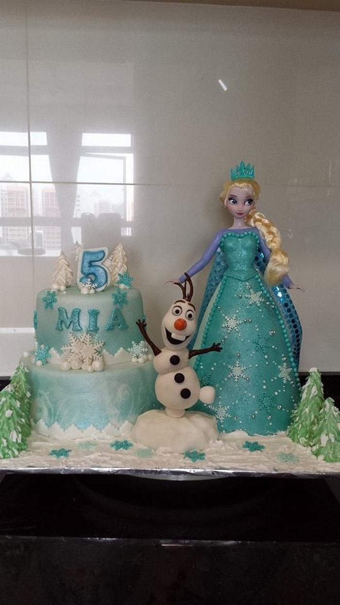 Elsa Doll cake & Olaf