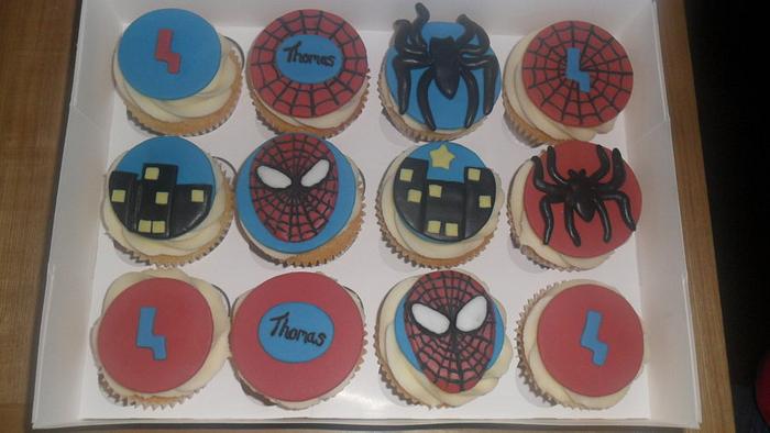 Spiderman themed cupcakes