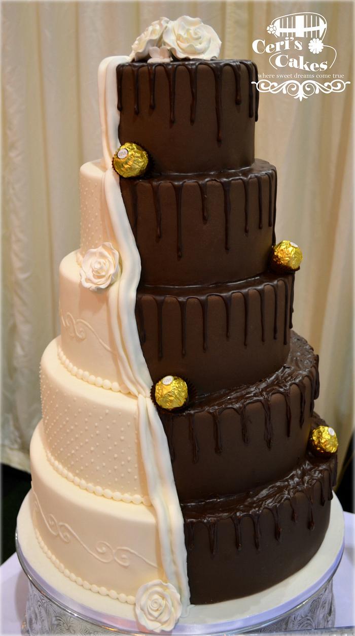 Half and half wedding cake