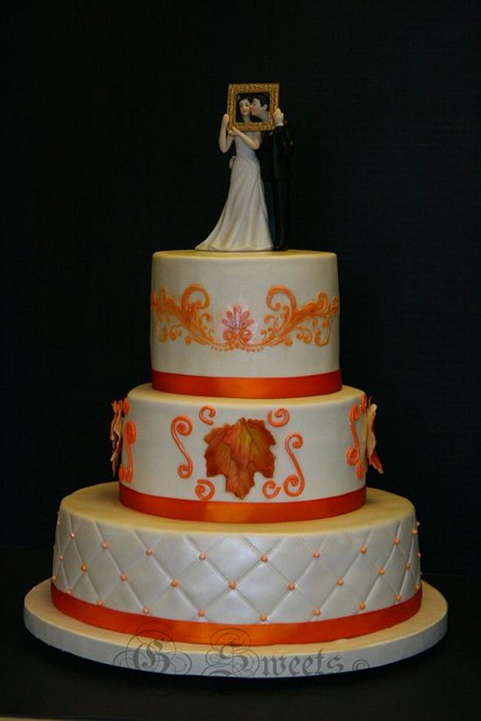 Autumn/Fall/Maple Wedding Cake