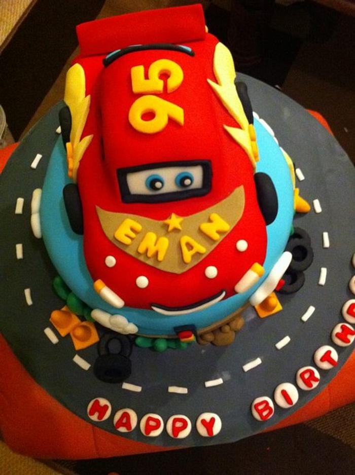 Cars Themed 1st Birthday Cake