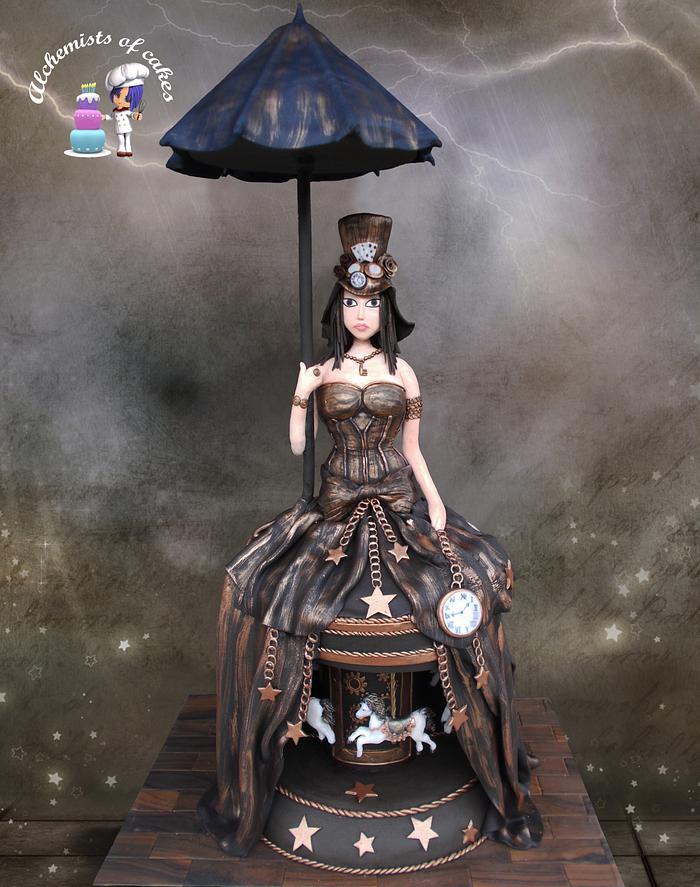 Steampunk Cake with motion - Decorated Cake by Moustoula - CakesDecor