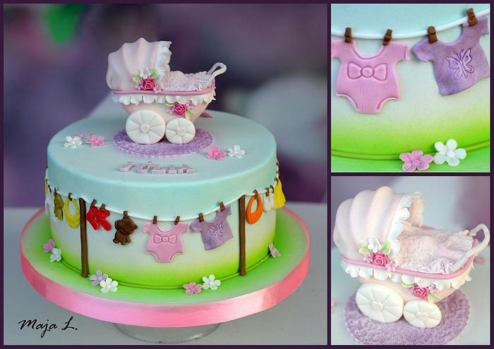 Christening cake for baby girl