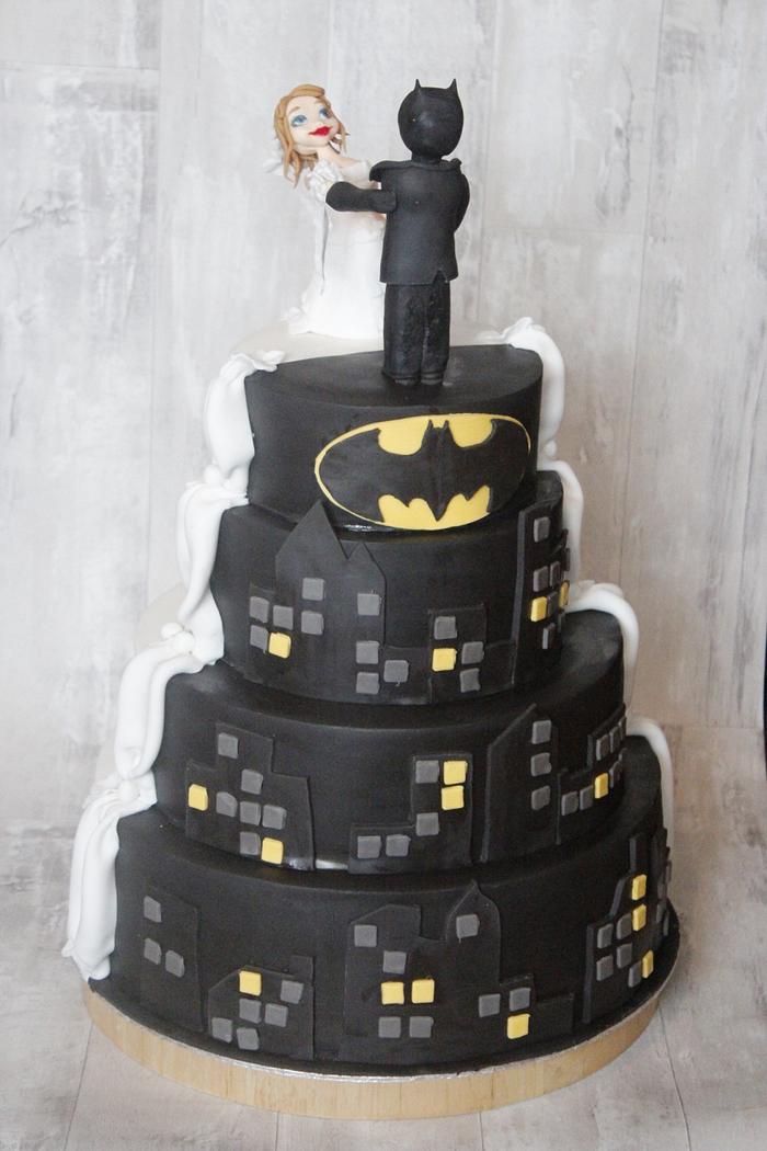 Batman theme Wedding Cake - Decorated Cake by Kalina - CakesDecor
